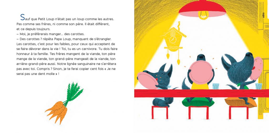 le loup qui préférait les carottes - texte Aurélie Valognes - illustrations e Philippe Jalbert